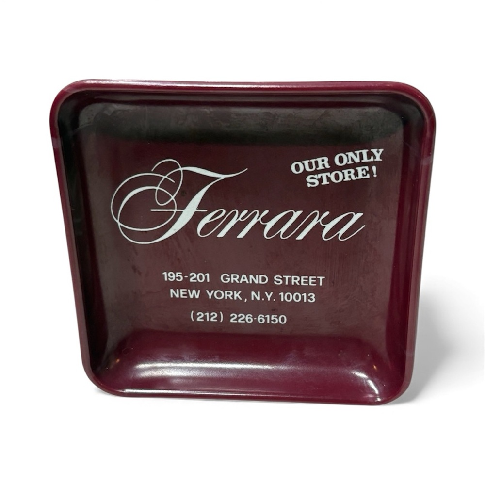Vintage Souvenir New York City Burgundy Square Trinket Stash Tray